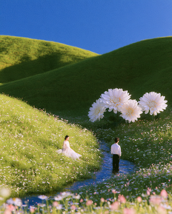 Surreal Fashion in a Floral Paradise