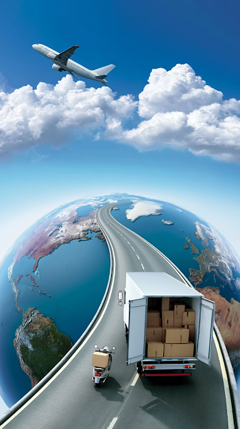 Surreal Global Logistics Concept