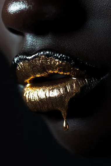 Surreal Gold Lip Art Surreal Gold Lip Art