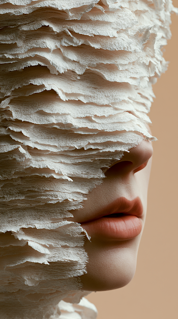 Surreal Macro Portrait of Layered Organic Textures