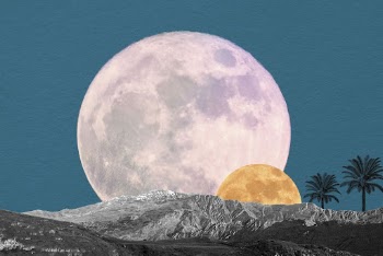 Surreal moon background, space aesthetic | Free Photo - rawpixel