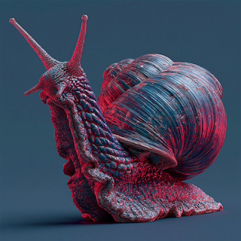 Surreal Snail Sculpture in Vibrant Colors