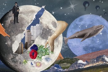 Surreal space collage background, nature | Free Photo Illustration - rawpixel