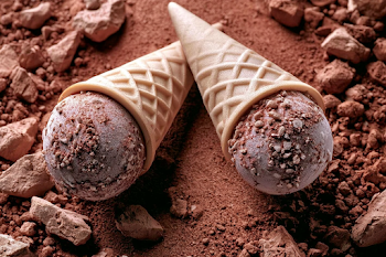 Surreal Waffle Ice Cream Cones in Rocky Terrain