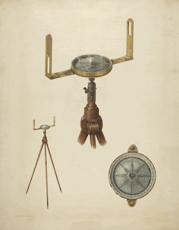 Surveyor's Compass (ca.1937) by Archie | Free Photo - rawpixel