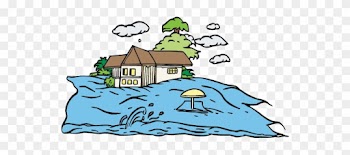 Surviving Tsunamis - House In Flood Clipart