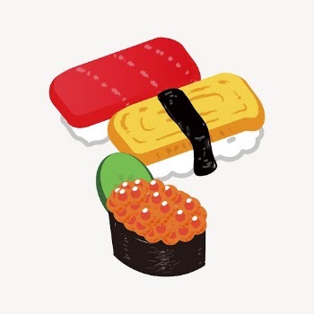 Sushi clipart, Japanese food illustration. | Free Photo - rawpixel