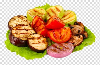 Sushi Hamburger Vegetable Food Ingredient, Grilled eggplant segment on green leaf transparent background PNG clipart