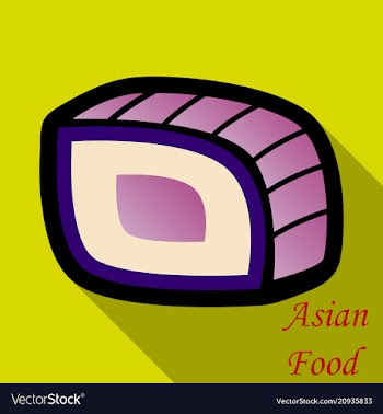 Sushi icon in a flat style with a shadow vector image