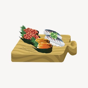 Sushi plate sticker, Japanese food | Free Vector - rawpixel