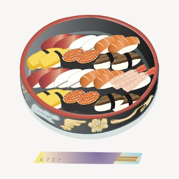 Sushi platter collage element, Japanese | Free PSD - rawpixel