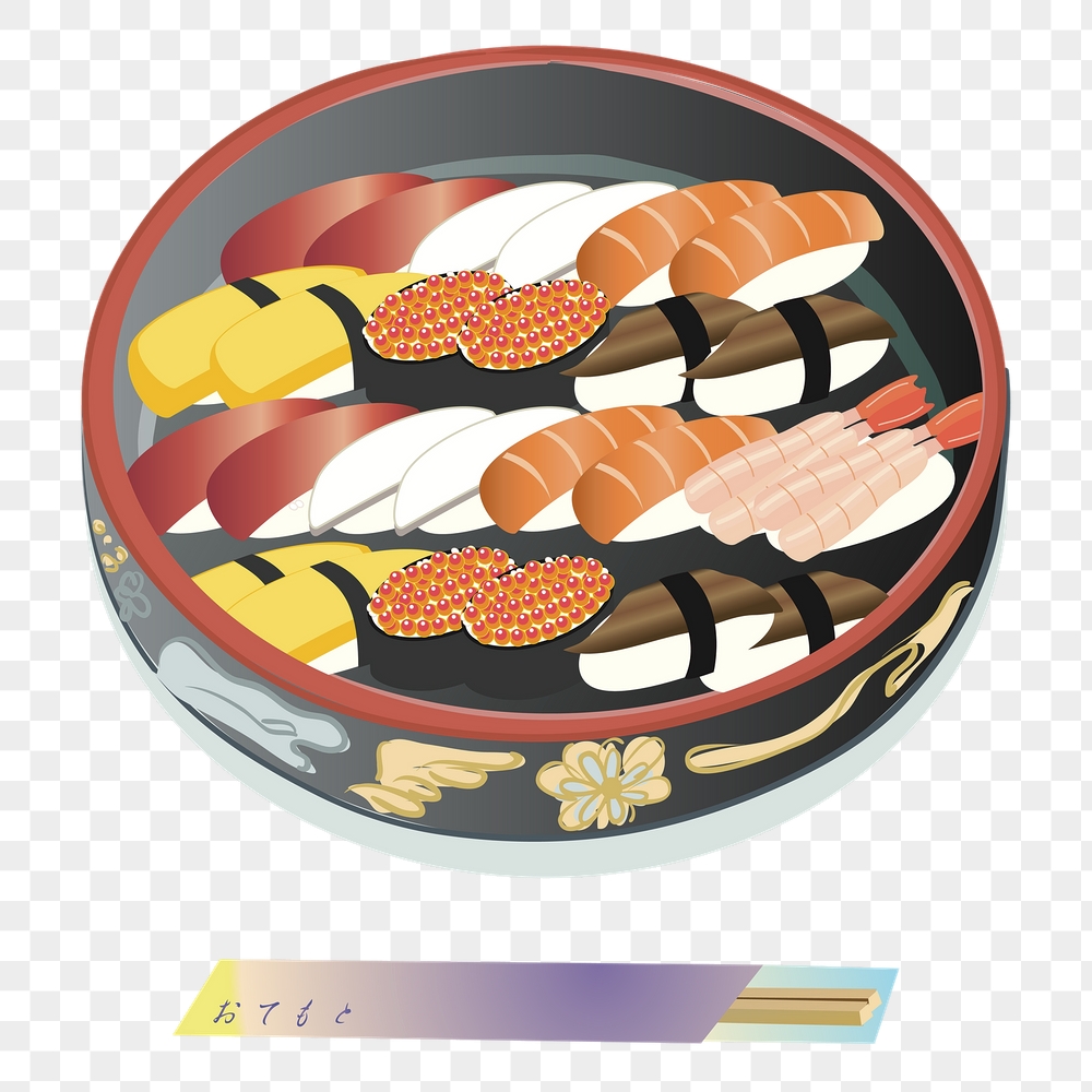 Sushi platter png sticker, Japanese | Free PNG - rawpixel