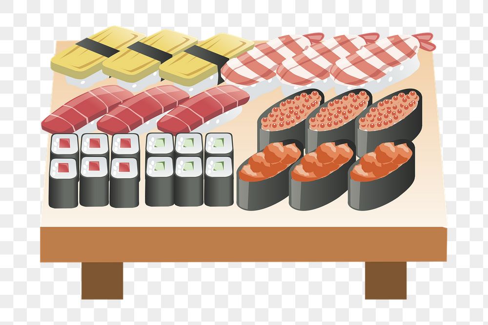 Sushi platter png sticker, Japanese | Free PNG - rawpixel