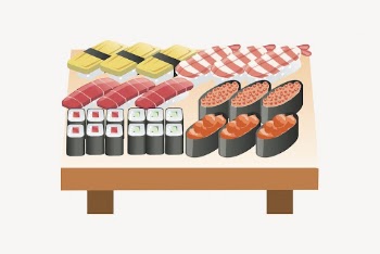 Sushi platter sticker, Japanese food | Free Vector - rawpixel