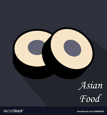 Sushi roll concept of snack susi exotic nutrition vector image