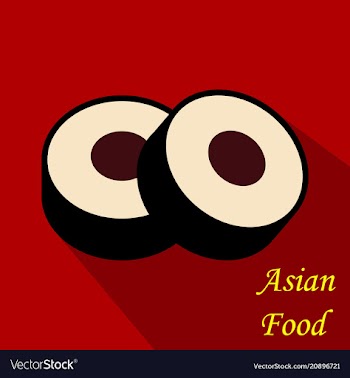 Sushi roll concept of snack susi exotic nutrition vector image