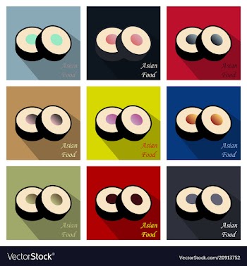 Sushi roll concept of snack susi exotic nutrition vector image