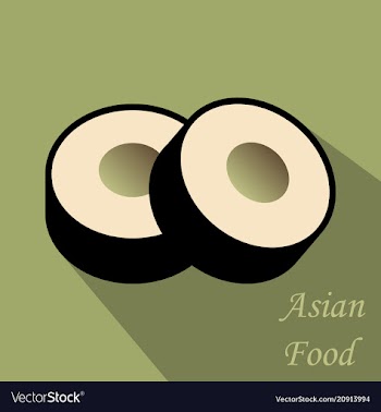 Sushi roll concept of snack susi exotic nutrition vector image