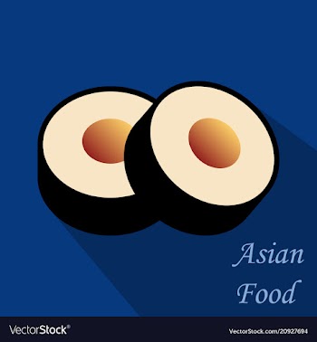 Sushi roll concept of snack susi exotic nutrition vector image