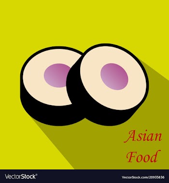Sushi roll concept of snack susi exotic nutrition vector image