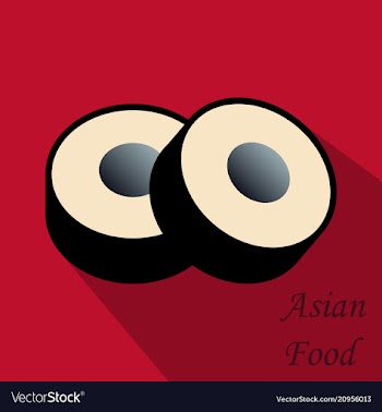 Sushi roll concept of snack susi exotic nutrition vector image