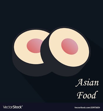 Sushi roll concept of snack susi exotic nutrition vector image