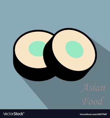 Sushi roll concept of snack susi exotic nutrition vector image