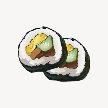 Sushi roll sticker, Asian food | Free PSD - rawpixel