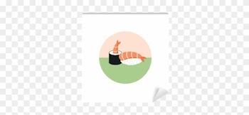 Sushi Rolls With Shrimp Vector Illustration Isolated - Japan Food Icon