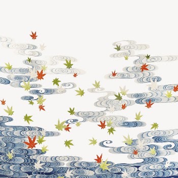 Susoshiki with maple leaves in the Tatsuta | Free PSD Illustration - rawpixel