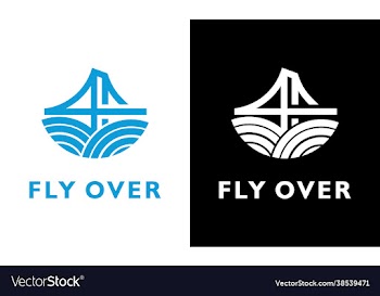 suspension bridge flyover concept logo design