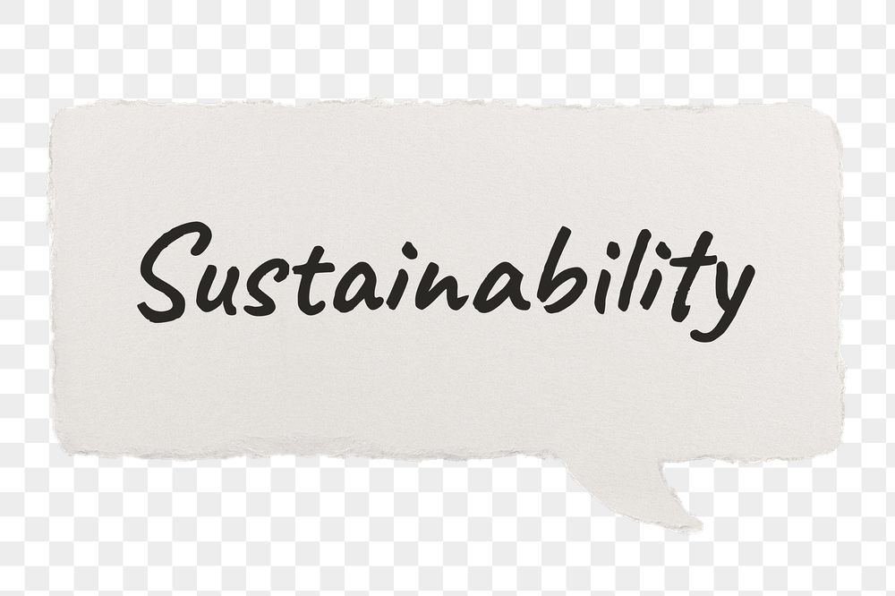 Sustainability png typography paper speech | Free PNG - rawpixel