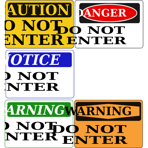 SVG 039039Do Not Enter039039 signs