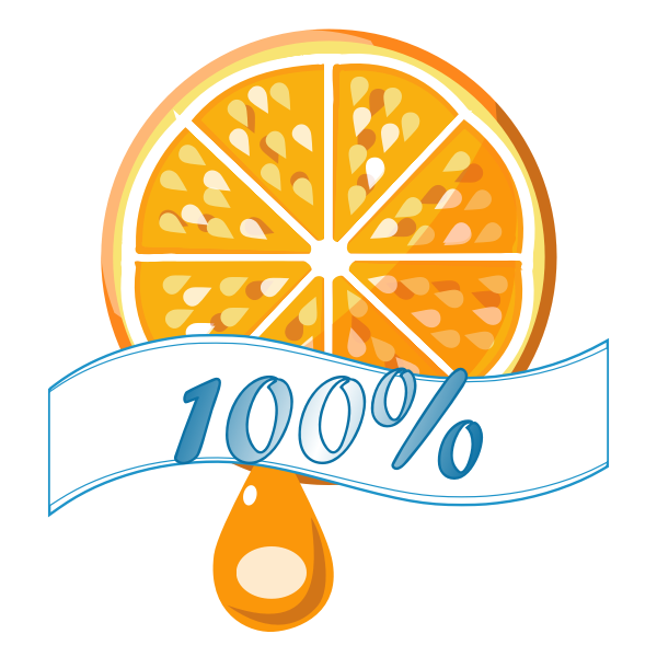 SVG 100 orange vector label