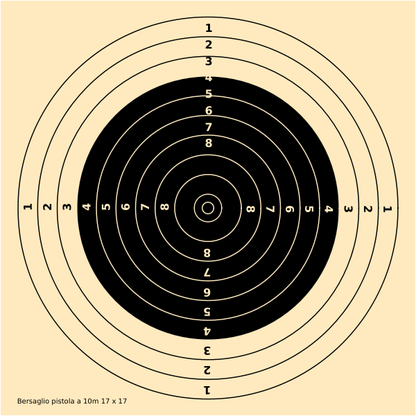 SVG 10m pistol shooting target vector image