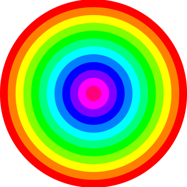 SVG 12 color rainbow circles