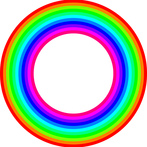 SVG 12 color rainbow donut