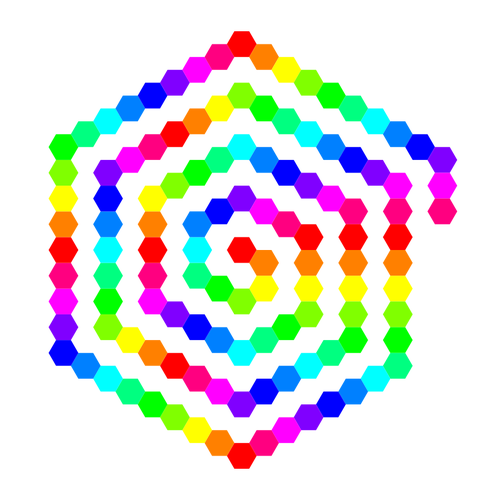 SVG 120 hexagon spiral