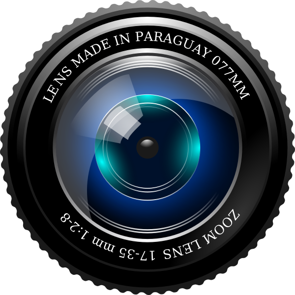 SVG 1735mm camera lens photorealistic vector image