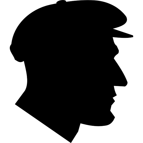 SVG 1930s Guy profile silhouette vector image