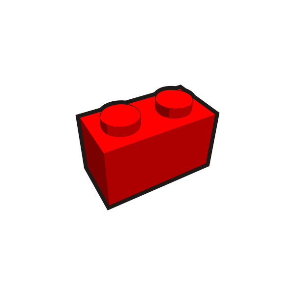 SVG 1x2 kid039s brick element red vector illustration