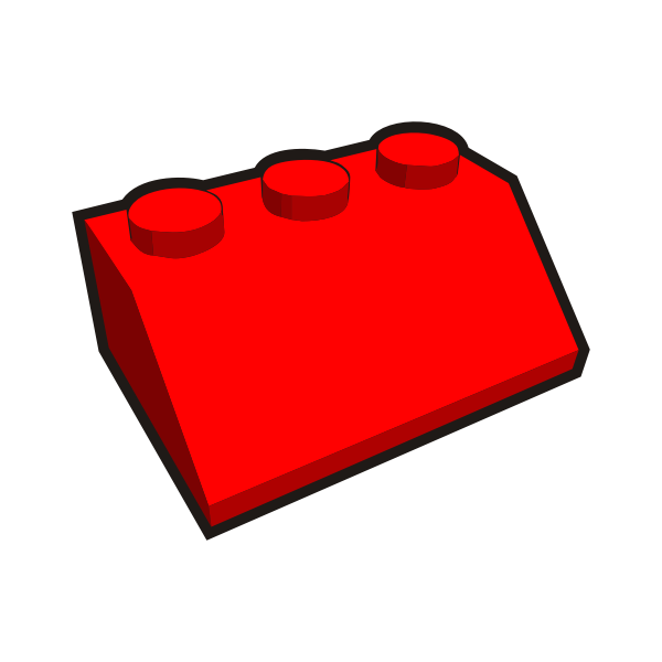 SVG 1x3 corner kid039s brick element red vector image