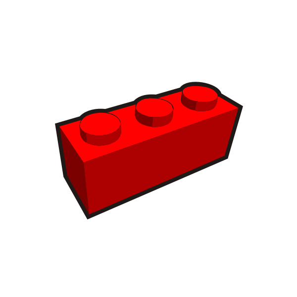 SVG 1x3 kid039s brick element red vector clip art