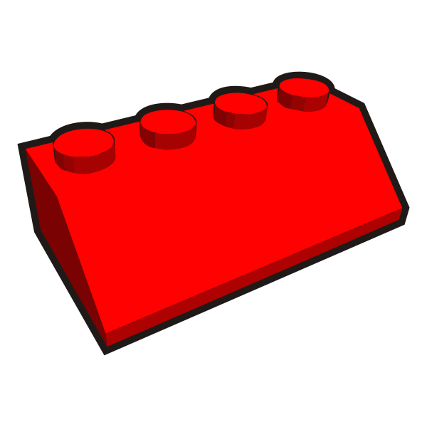 SVG 1x4 corner kid039s brick element red vector clip art