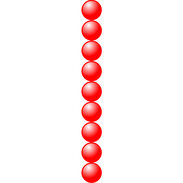 SVG 1x9 red balls