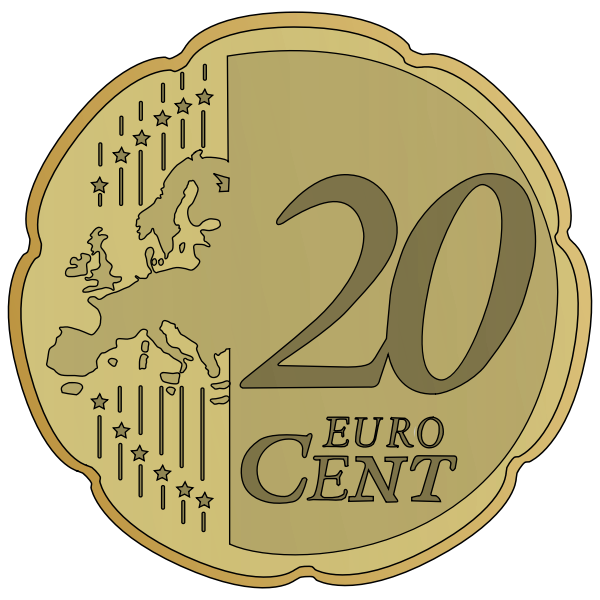 SVG 20 Euro cent vector illustration