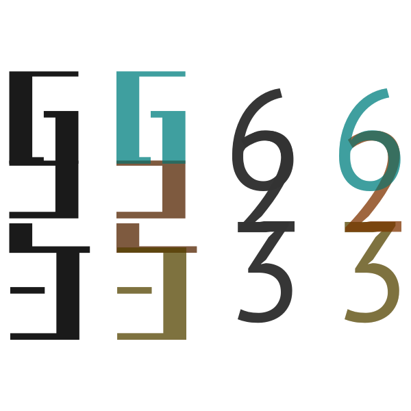 SVG 236 numbers logo abstract