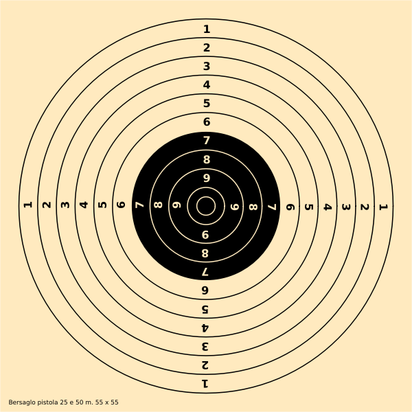 SVG 25-50m bullet shooting target vector illustration