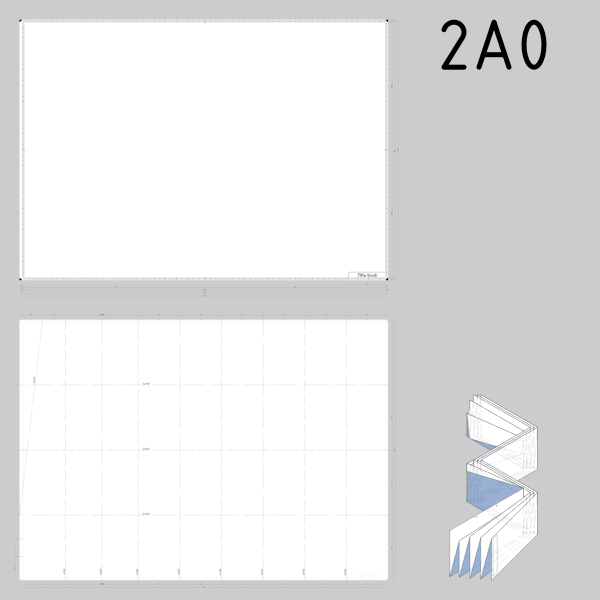 SVG 2A0 sized technical drawings paper template vector image