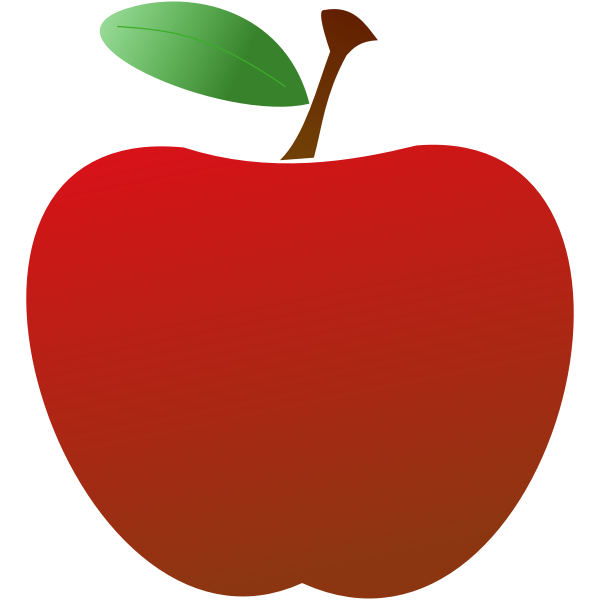 SVG 2D red apple vector drawing